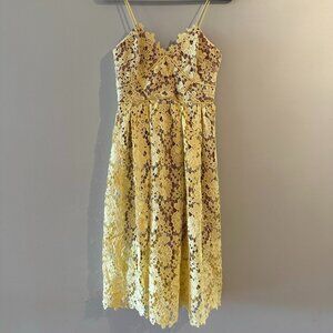 Donna Morgan Yellow Lace Dress - Size 4